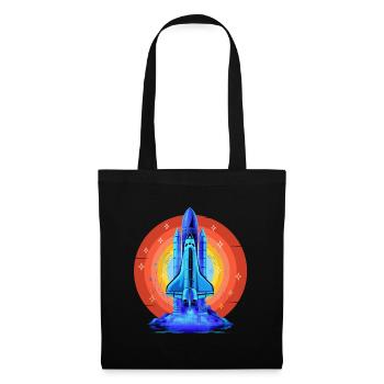 NAVETTE SPATIALE BLEUE RETRO VINTAGE - Sac en tissu - noir - Devant