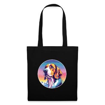 Polish Hound Dog Breed Cartoon Kawaii Watercolor - Tote Bag - black - Front
