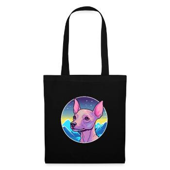 Mexikanische haarlose Hunderasse Cartoon Kawaii Watercol - Stoffbeutel - Schwarz - Vorne