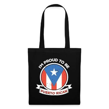 Puerto Rico Flagge | Puerto Ricaner Geschenkideen - Stoffbeutel - Schwarz - Vorne