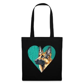 German Shepherd Portrait - Tote Bag - black - Front