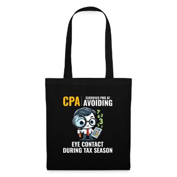CPA: Number Ninja Dodging Eye Contact Accountant - Tote Bag - black - Front