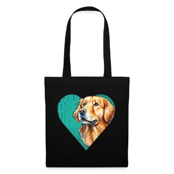 Golden Retriever Portrait - Sac en tissu - noir - Devant