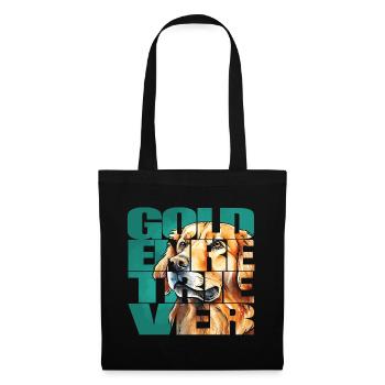 Golden Retriever Portrait - Sac en tissu - noir - Devant