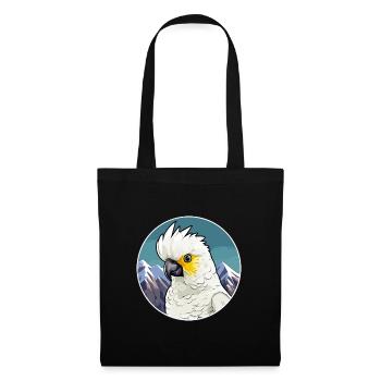 Cacatoès aquarelle dessin animé kawaii animal de compagnie animal Colo - Sac en tissu - noir - Devant