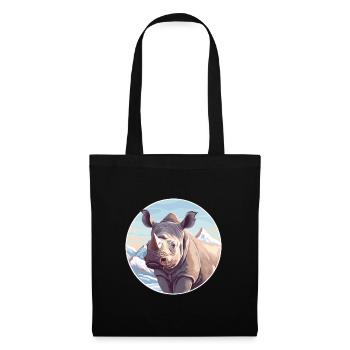 Rhino Watercolor Cartoon Kawaii Pet Animal Colorfu - Tote Bag - black - Front