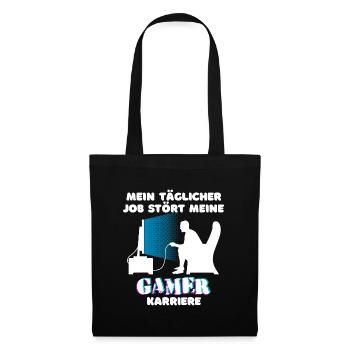 Arbeit Job Statement Gamer Karriere Geld Verdienen - Stoffbeutel - Schwarz - Vorne