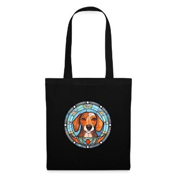 Cesky Fousek chien race vitrail coloré Wate - Sac en tissu - noir - Devant