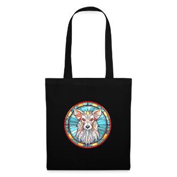 Chinois à crête chien race vitrail coloré W - Sac en tissu - noir - Devant