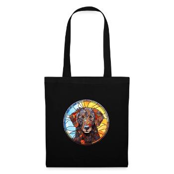 Bouclés enduits Retriever chien race vitrail Col - Sac en tissu - noir - Devant