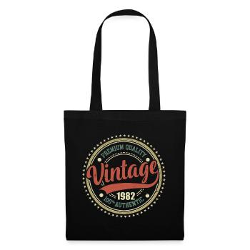 Jahrgang 1982 Retro Geburtstag 1982 - Stoffbeutel - Schwarz - Vorne