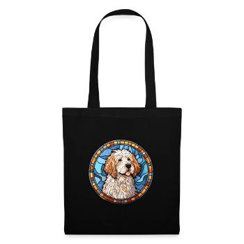 Allemand moutonniche chien race vitrail Colorfu - Sac en tissu - noir - Devant