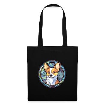 Lundehund Chien Race Vitrail Coloré Waterco - Sac en tissu - noir - Devant