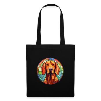 Redbone Coonhound chien race vitrail coloré - Sac en tissu - noir - Devant