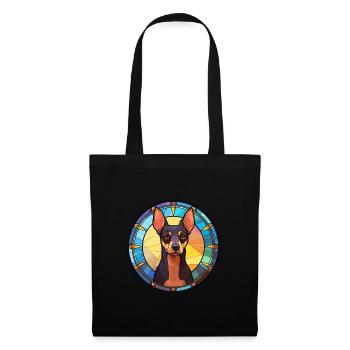 Jouet Manchester Terrier chien race vitrail Col - Sac en tissu - noir - Devant