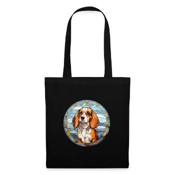 Tyroler Bracke chien race vitrail coloré Wa - Sac en tissu - noir - Devant