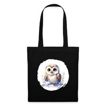 Harfang des neiges aquarelle - Sac en tissu - noir - Devant