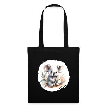 Koala Aquarell - Stoffbeutel - Schwarz - Vorne