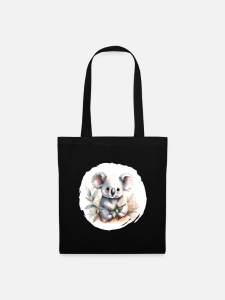 Koala Aquarell - Stoffbeutel - Schwarz