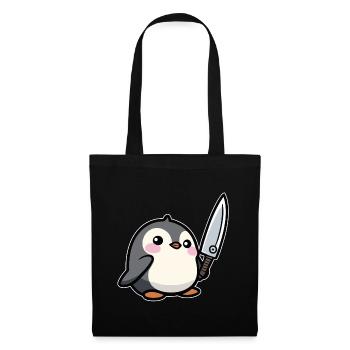 Lustiger Pinguin - Stoffbeutel - Schwarz - Vorne
