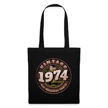 51. Geburtstag Vintage 1974 DDR Geschenk - Stoffbeutel - Schwarz - Vorne