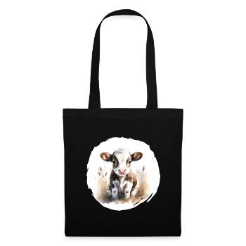 Aquarelle de veau - Sac en tissu - noir - Devant