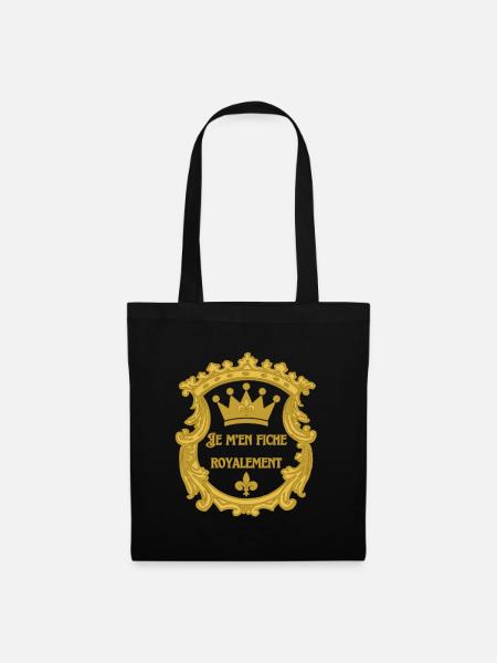 je m en fiche royalement couronne blason fleur lys - Sac en tissu - noir