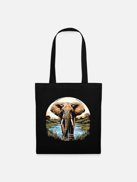 Elephant - Stoffbeutel - Schwarz