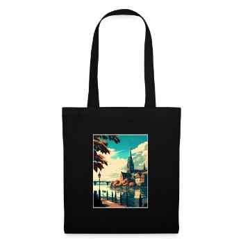 Constance Allemagne Vintage voyage affiche Souvenir - Sac en tissu - noir - Devant