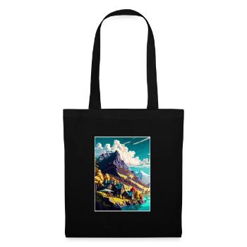 Valais Suisse Vintage voyage affiche Souvenir - Sac en tissu - noir - Devant