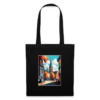 Darmstadt Germany Vintage Travel Poster Souvenir - Tote Bag - black - Front