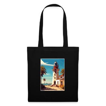 Faro Portugal Vintage voyage affiche WPA Souvenir - Sac en tissu - noir - Devant