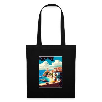 Costa Brava Spanien Vintage Reiseposter Souvenir - Stoffbeutel - Schwarz - Vorne
