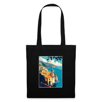 Amalfi Italie Vintage voyage affiche WPA Souvenir - Sac en tissu - noir - Devant
