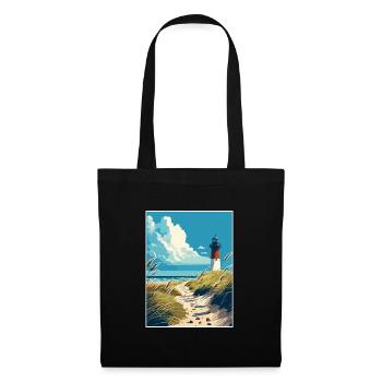 Île de Sylt Allemagne Vintage voyage affiche Souvenir - Sac en tissu - noir - Devant