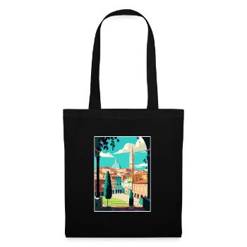 Siena Italien Dekoration Vintage Reiseposter WPA - Stoffbeutel - Schwarz - Vorne