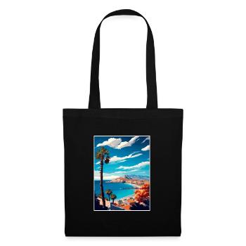 Costa Blanca Espagne Vintage voyage affiche Souvenir - Sac en tissu - noir - Devant