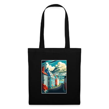 Reykjavik Iceland Vintage Travel Poster Souvenir - Tote Bag - black - Front