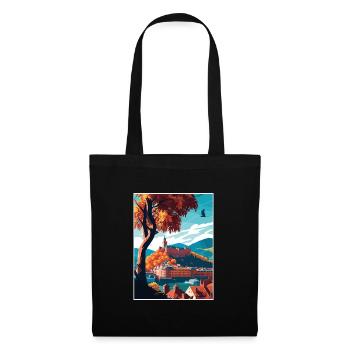 Heidelbergscape Allemagne européenne affiche de voyage - Sac en tissu - noir - Devant