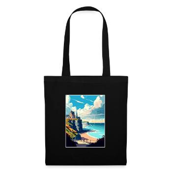 Normandie France Vintage voyage affiche WPA Souvenir - Sac en tissu - noir - Devant
