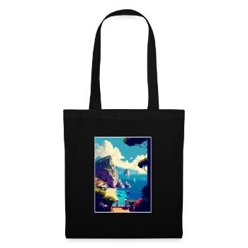 Capri Italien Dekoration Vintage Reiseposter WPA - Stoffbeutel - Schwarz - Vorne