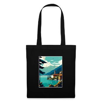 Lake Como Italy Decoration Vintage Travel Poster - Tote Bag - black - Front