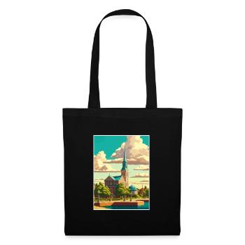 Karlskrona suédois Vintage voyage affiche Souvenir - Sac en tissu - noir - Devant