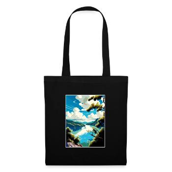 Danube River Europe Vintage voyage affiche Souvenir - Sac en tissu - noir - Devant