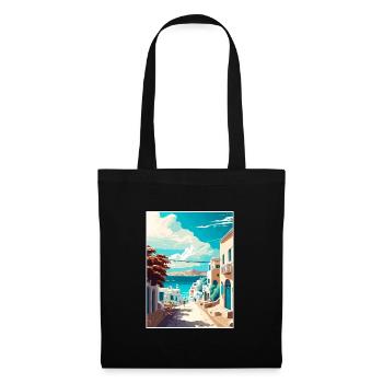 Mykonos Greece Decoration Vintage Travel Poster - Tote Bag - black - Front