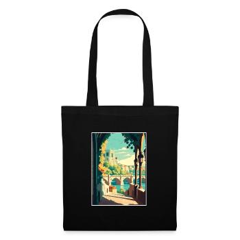 Avignon Frankreich Vintage Reiseposter WPA Souvenir - Stoffbeutel - Schwarz - Vorne