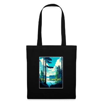 Bialowieża Pologne Affiche de voyage vintage souvenir - Sac en tissu - noir - Devant