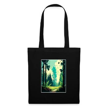 Forêt de Bialowieża Pologne Affiche de voyage vintage WPA - Sac en tissu - noir - Devant