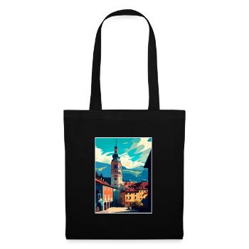 Feldkirch Österreich Vintage Reiseposter Souvenir - Stoffbeutel - Schwarz - Vorne