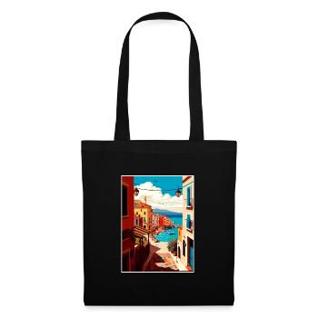 Chania Griechenland Dekoration Vintage Reiseposter WPA - Stoffbeutel - Schwarz - Vorne